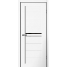 Дверь межкомнатная Сибирь Профиль Barn 6 Эмалит белый, стекло черное Дверь межкомнатная Сибирь Профиль Barn 6 Эмалит белый, стекло черное